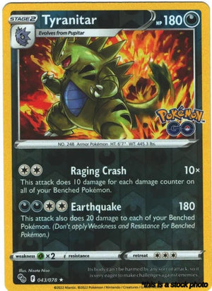 043/078 Tyranitar Holo Rare Reverse Holofoil