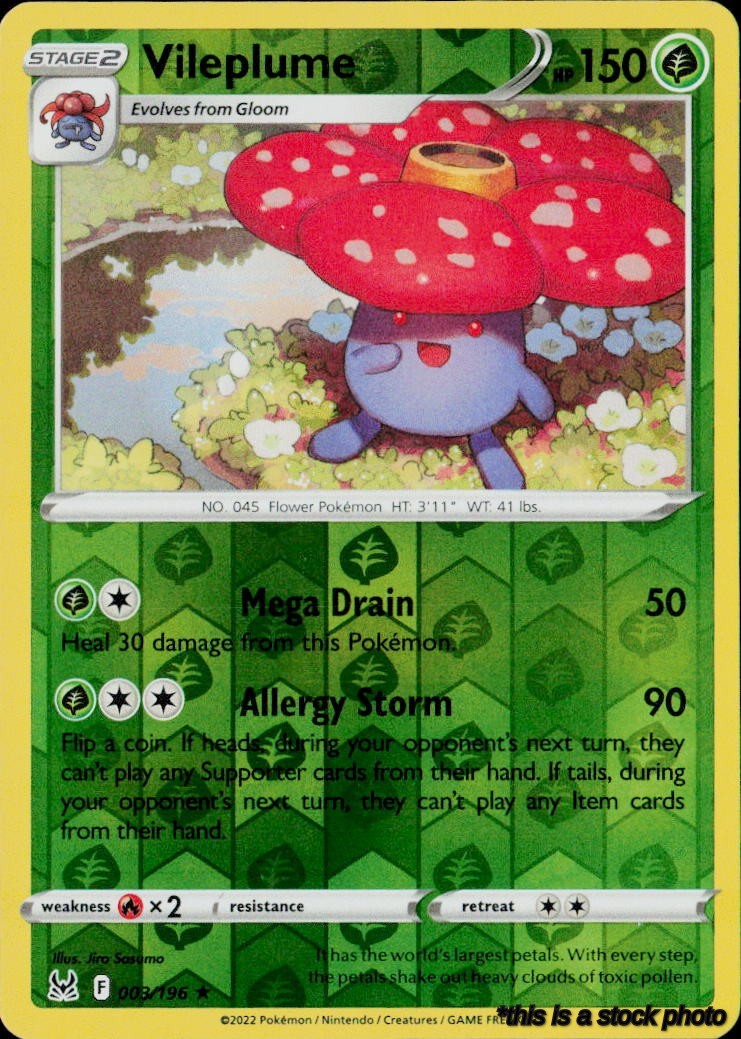 003/196 Vileplume Holo Rare Reverse Holofoil