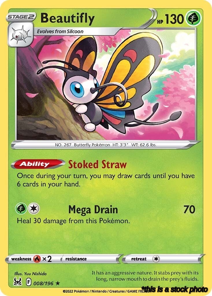 Reverse Holofoil Beautifly [008/196 Lightly Played ]