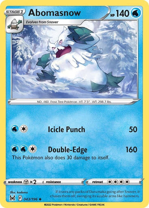 Uncommon Abomasnow [043/196 Lightly Played ]