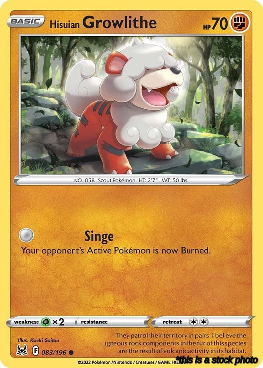 Normal Hisuian Growlithe [083/196 Near Mint ]