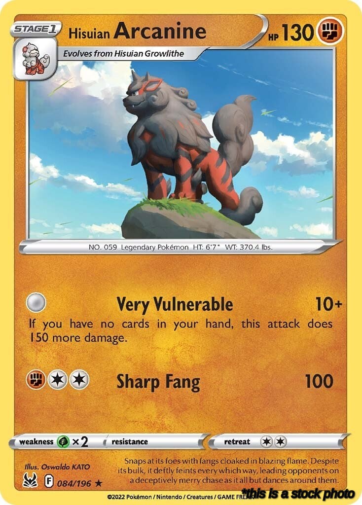 Reverse Holofoil Hisuian Arcanine [084/196 Near Mint ]