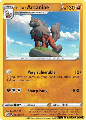 Reverse Holofoil Hisuian Arcanine [084/196 Near Mint ]