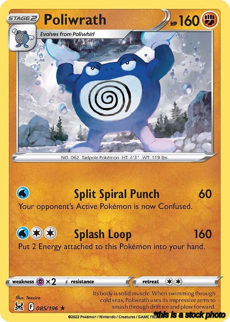 085/196 Poliwrath Rare Reverse Holofoil