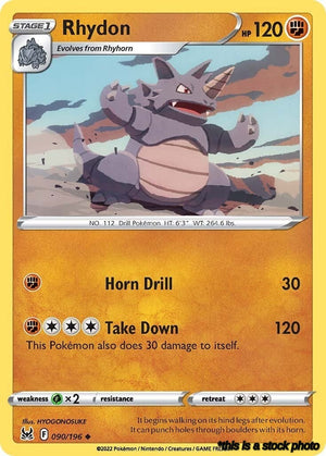 090/196 Rhydon Uncommon Reverse Holofoil