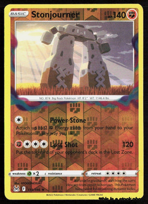 111/196 Stonjourner Rare Reverse Holofoil Near Mint