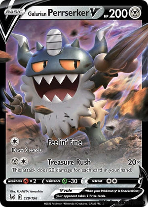 129/196 Galarian Perrserker V Ultra Rare Holofoil