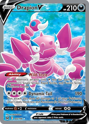 Ultra Rare Drapion V (Full Art) [182/196 Near Mint ]