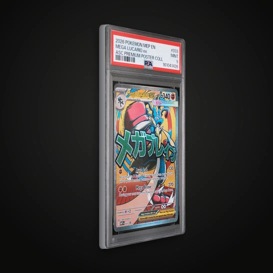 Mega Lucario ex MEP 033 Promo — PSA 9 Mint (Ascended Heroes Premium Poster Collection)
