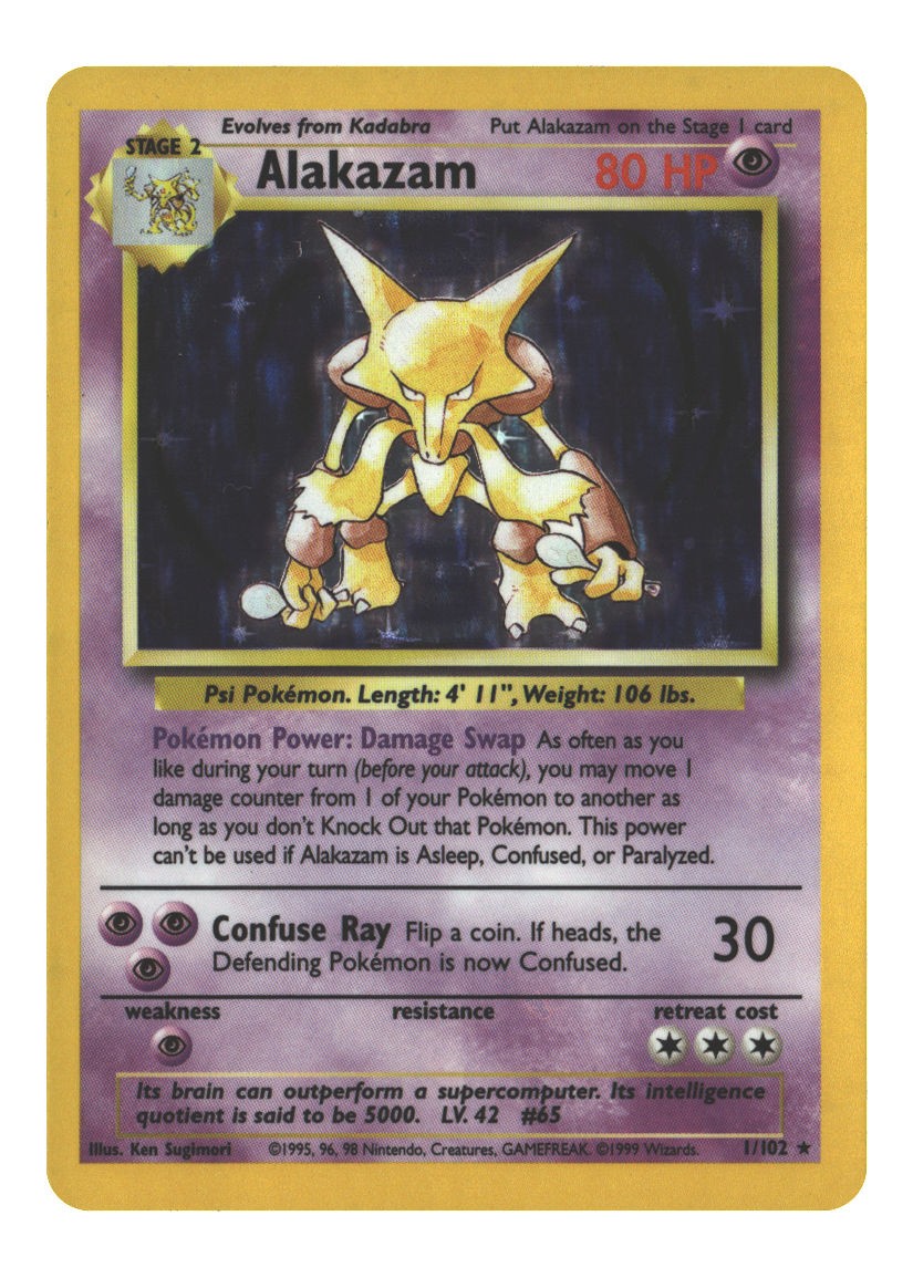 001/102 Alakazam Holo Rare Holofoil