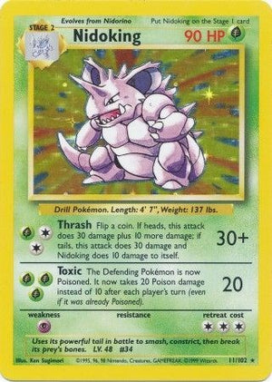 Holo Rare Nidoking [011/102 Damaged ]