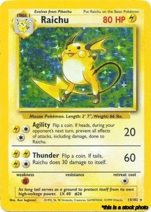 014/102 Raichu Holo Rare Holofoil