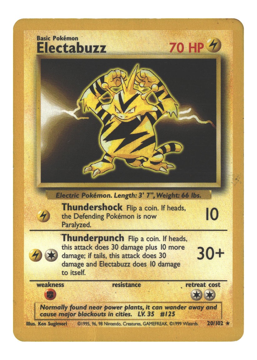20/102 Electabuzz Rare Normal Lightly Played