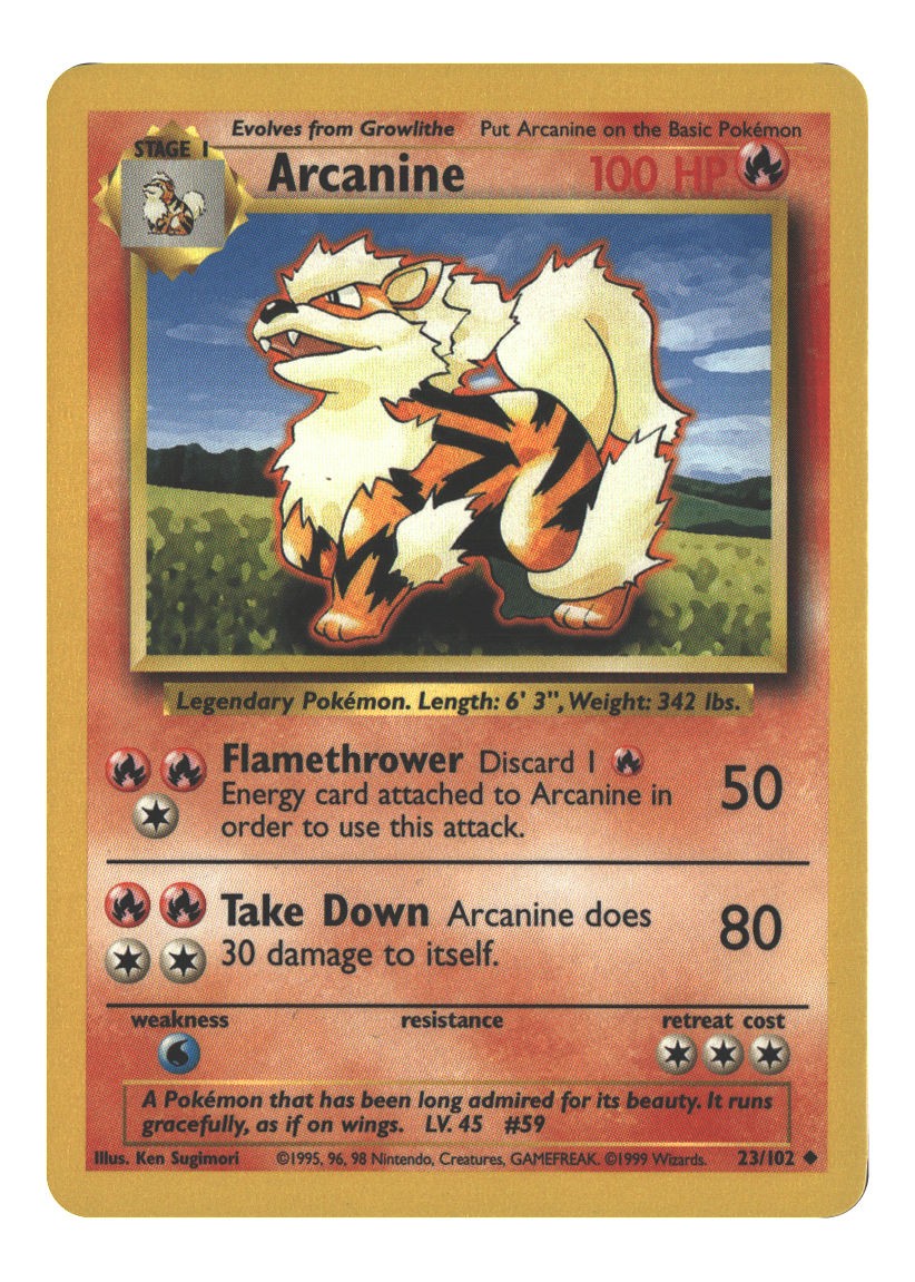 23/102 Arcanine Uncommon Normal Lightly Played