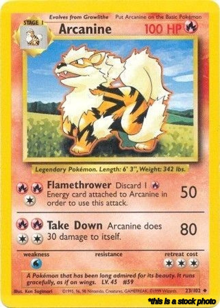23/102 Arcanine Uncommon Normal Lightly Played