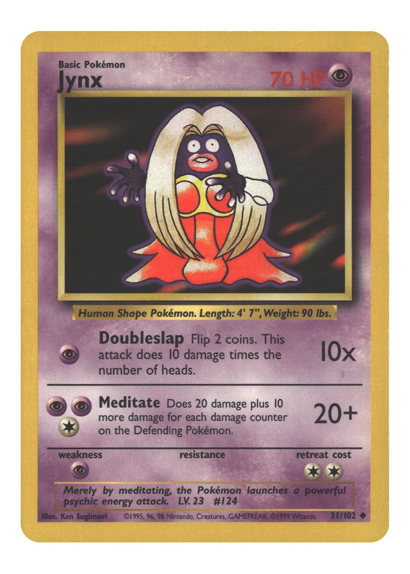 31/102 Jynx Uncommon Normal Lightly Played