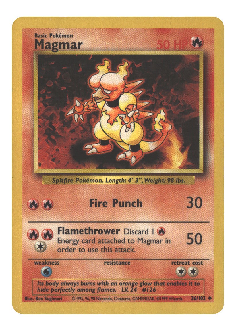 36/102 Magmar Uncommon Normal Lightly Played