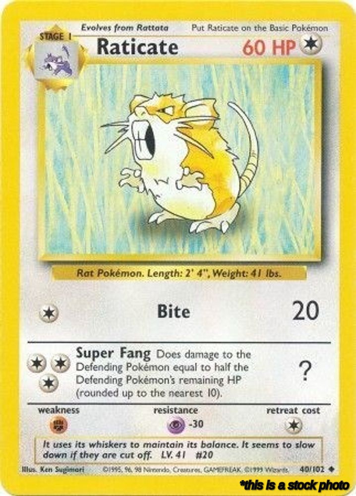 40/102 Raticate Uncommon Normal