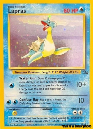 10/62 Lapras (10) Holo Rare Unlimited Holofoil