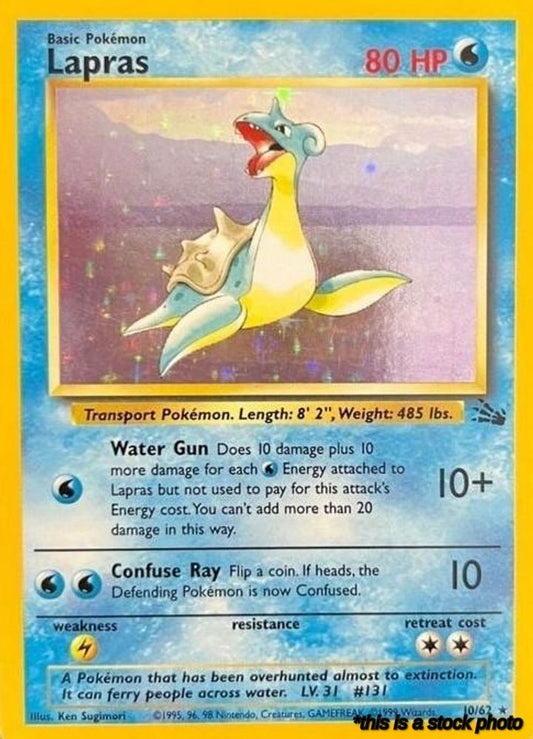 10/62 Lapras (10) Holo Rare Unlimited Holofoil