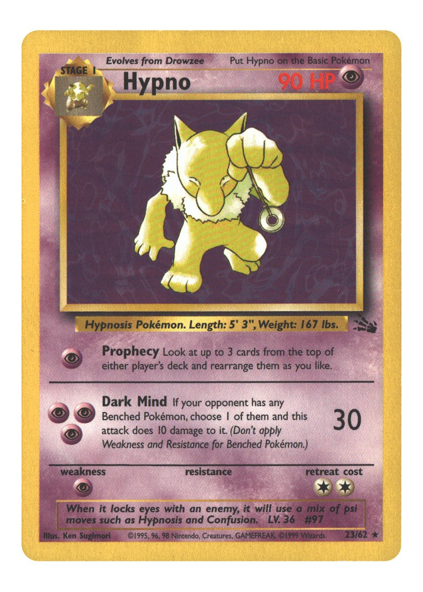 23/62 Hypno (23) Rare Unlimited Lightly Played