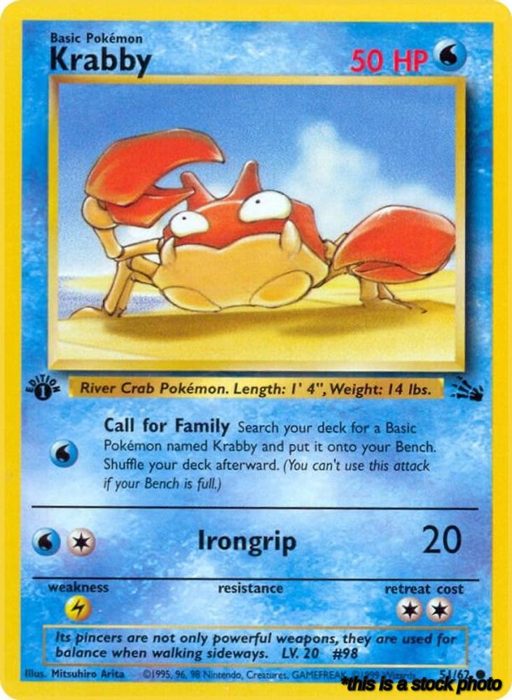 51/62 Krabby Common 1st Edition