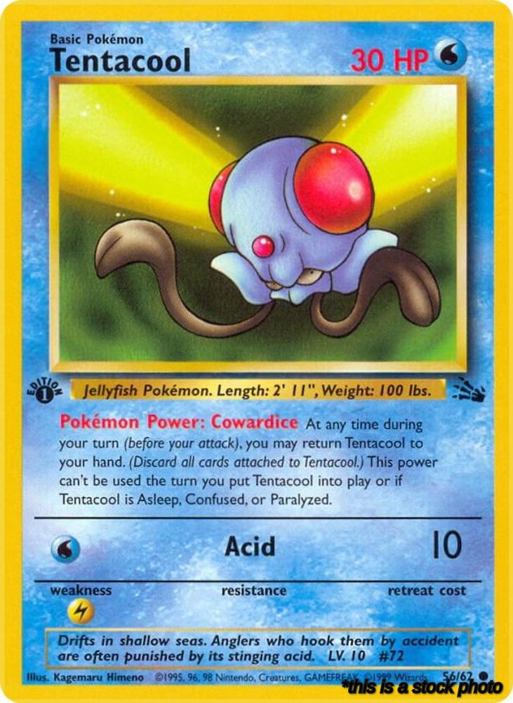 56/62 Tentacool Common 1st Edition