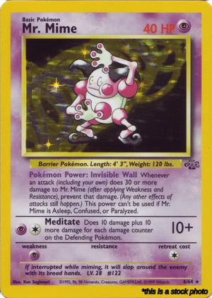 06/64 Mr. Mime (6) Holo Rare Unlimited Holofoil