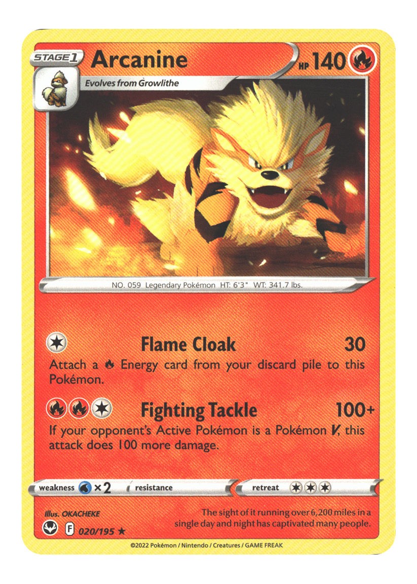 020/195 Arcanine Rare Normal