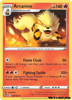 Reverse Holofoil Arcanine [020/195 Lightly Played ]