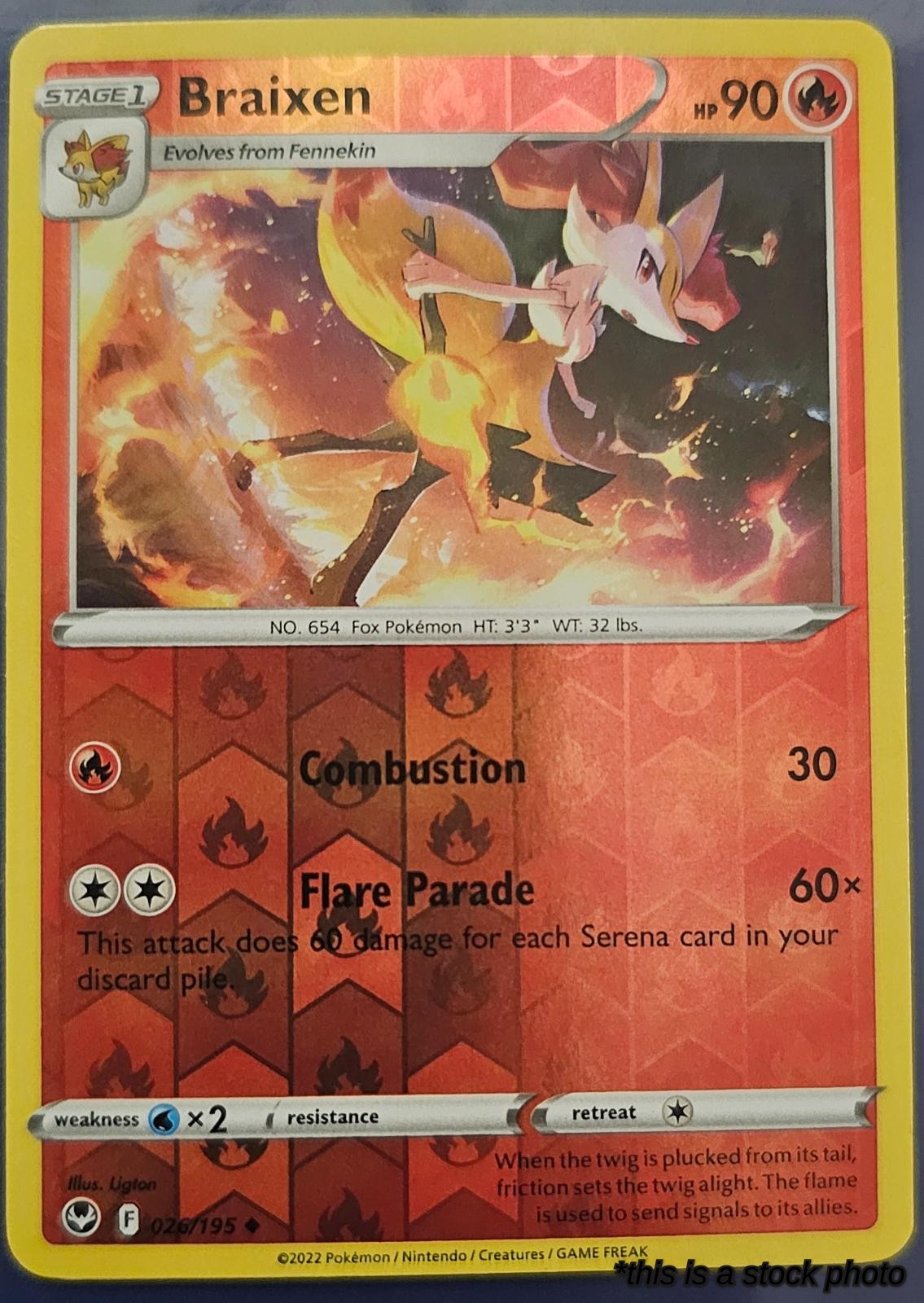 026/195 Braixen Uncommon Reverse Holofoil