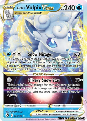 Holofoil Alolan Vulpix VSTAR [034/195 Near Mint ]