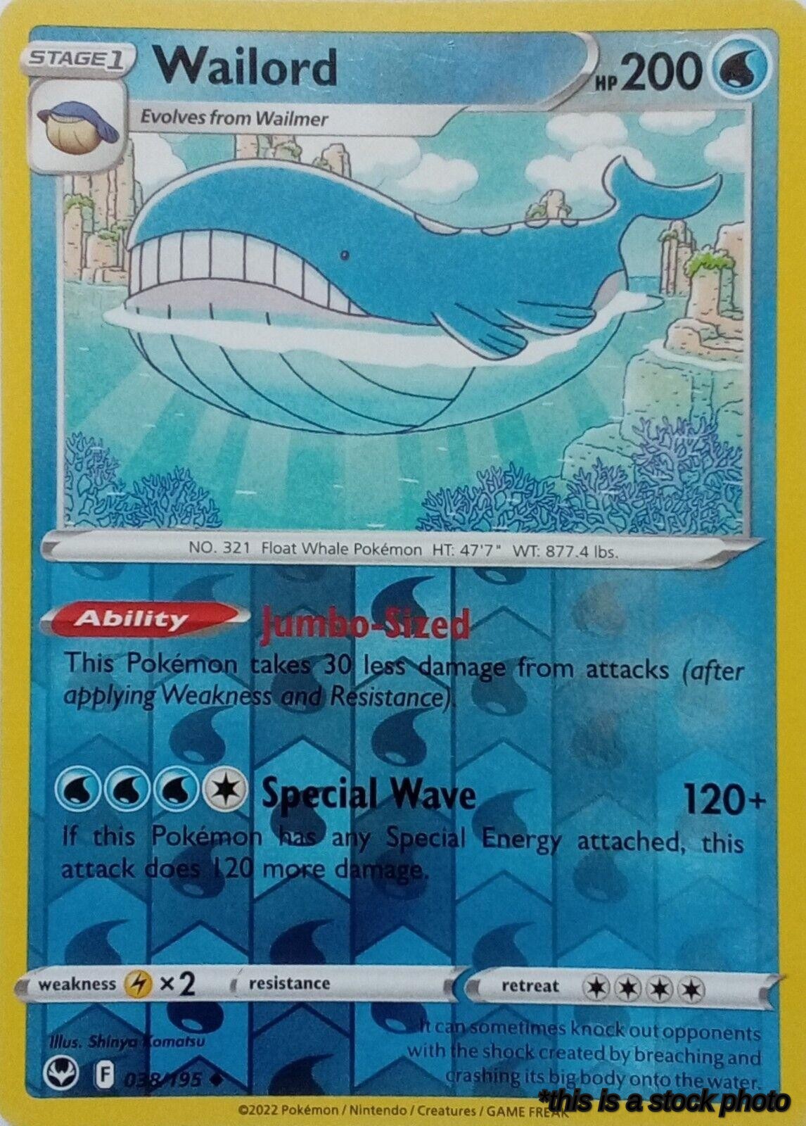 Reverse Holofoil Wailord [038/195 Lightly Played ]