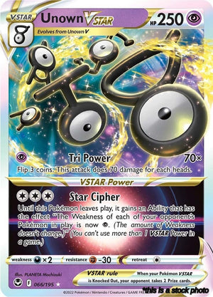 Ultra Rare Unown VSTAR [066/195 Near Mint ]