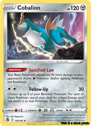 126/195 Cobalion Rare Reverse Holofoil