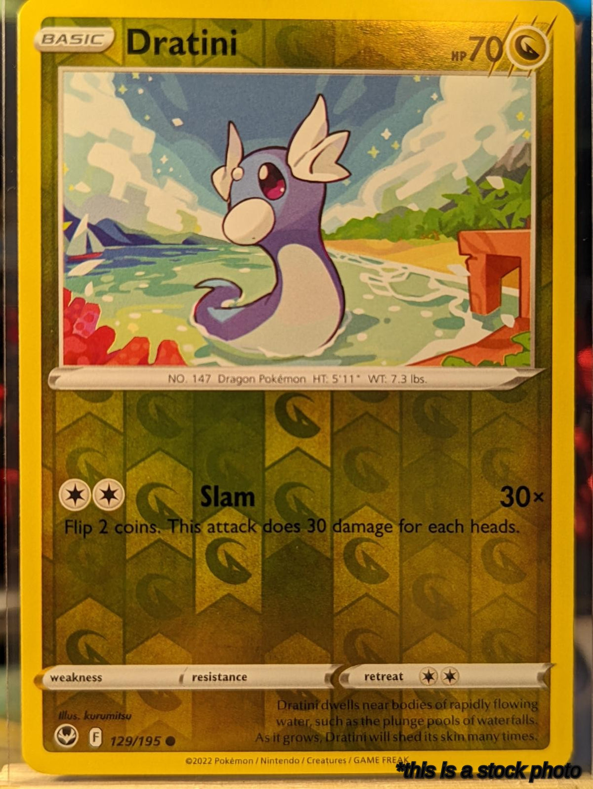 Reverse Holofoil Dratini [129/195 Lightly Played ]