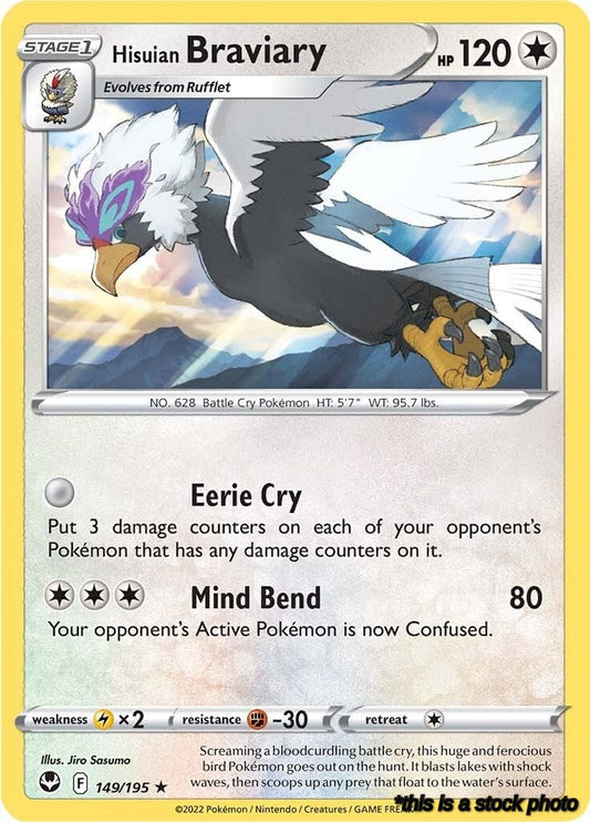 Reverse Holofoil Hisuian Braviary [149/195 Lightly Played ]