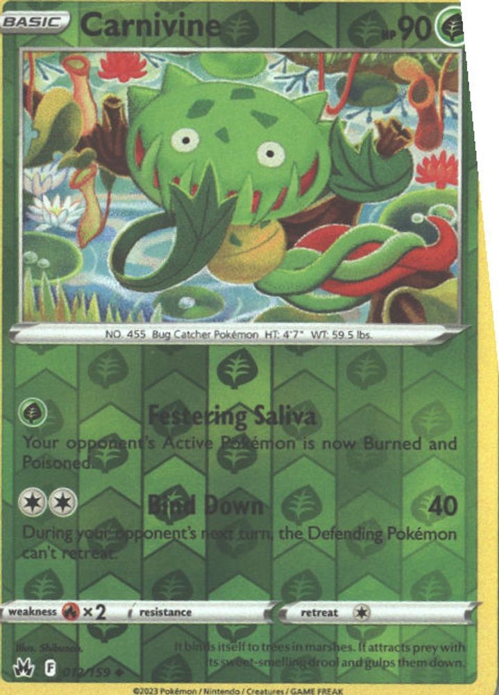 012/159 Carnivine Uncommon Reverse Holofoil