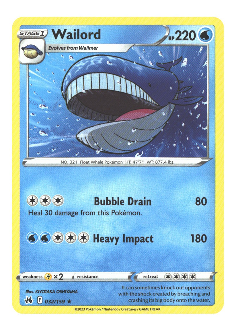 032/159 Wailord Rare Normal