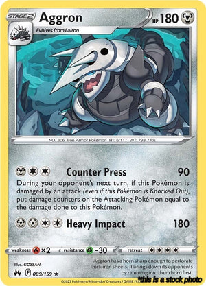 Holo Rare Aggron [089/159 Near Mint ]