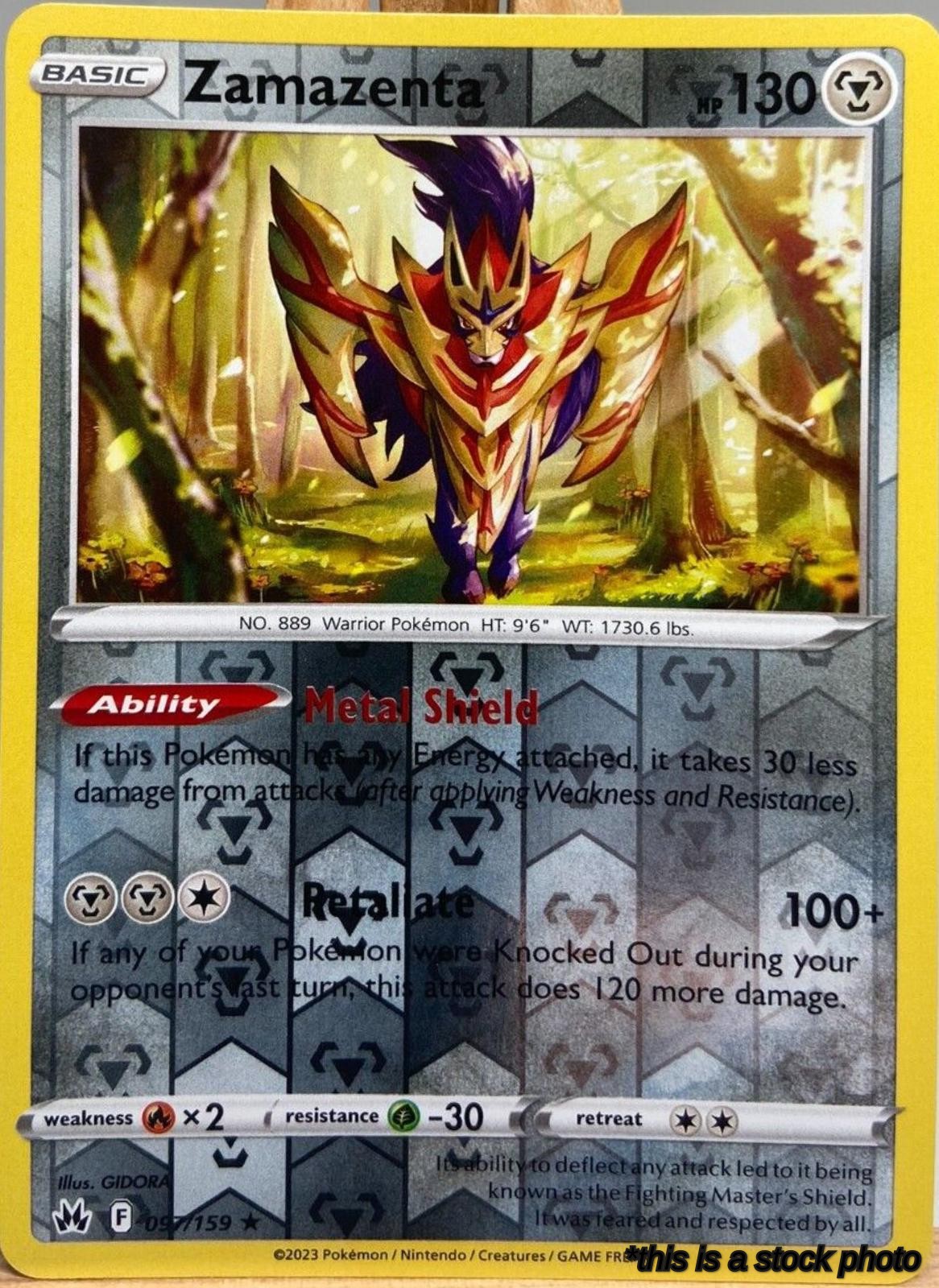 097/159 Zamazenta Holo Rare Reverse Holofoil