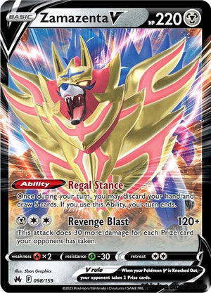 Holofoil Zamazenta V [098/159 Near Mint ]