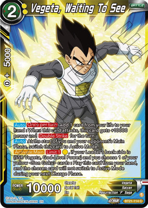 BT21-114 Vegeta, Waiting To See