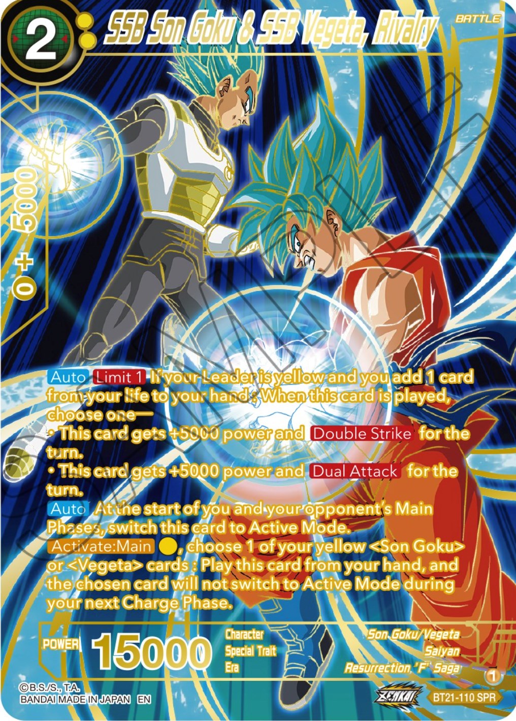 SSB Son Goku & SSB Vegeta, Rivalry (SPR)