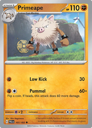 Uncommon Primeape [107/193 Near Mint ]