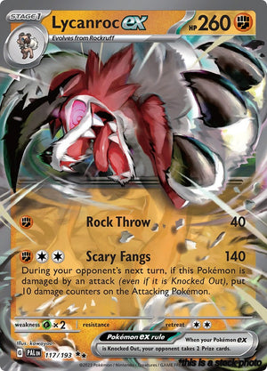 Holofoil Lycanroc ex [117/193 Near Mint ]