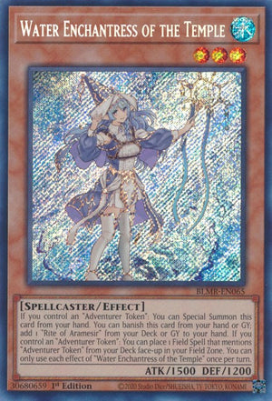 1st Edition Water Enchantress of the Temple [BLMR-EN065 Lightly Played] Secret Rare