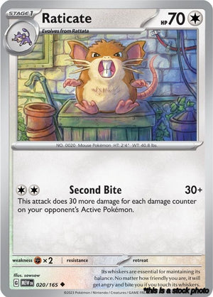 Uncommon Raticate [020/165 Near Mint ]