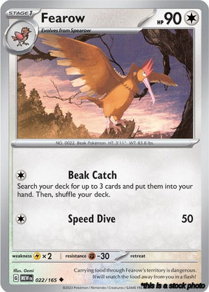 Uncommon Fearow [022/165 Near Mint ]