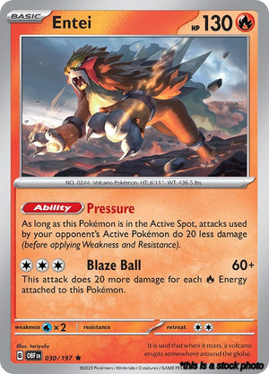 Reverse Holofoil Entei [030/197 Lightly Played ]
